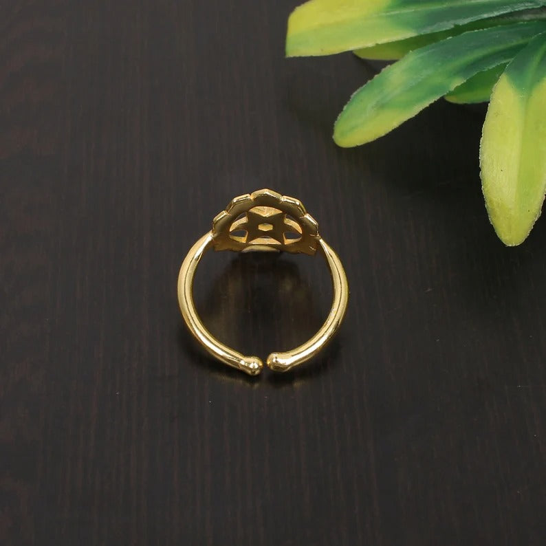 Green Onyx Gemstone 92.5 Sterling Silver Ring