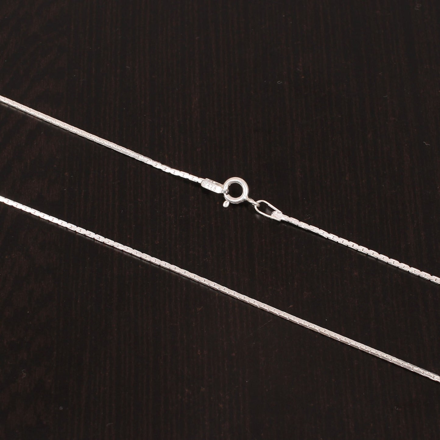 925 Sterling Silver 18 Inches Unisex Rectangular Box Chain