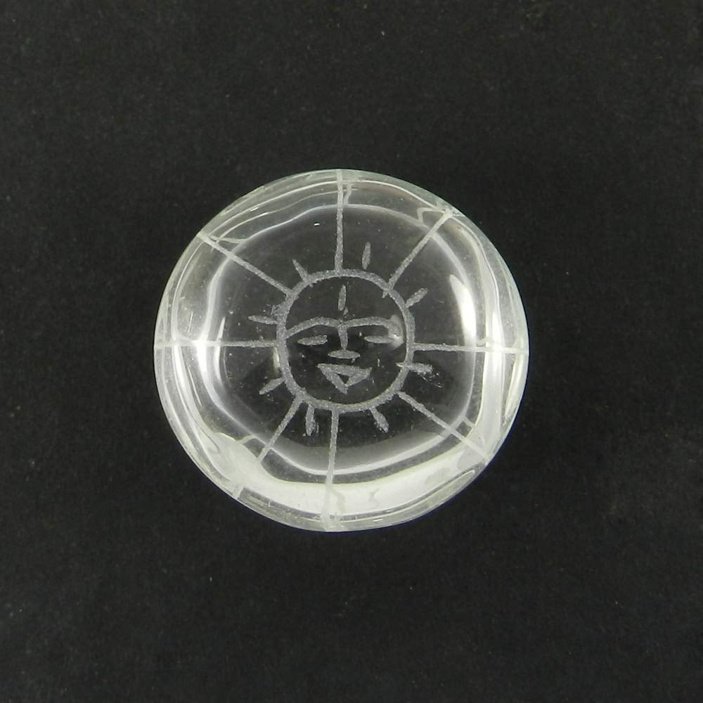 Crystal Carving Surya Yantra 22mm Round Cabochon 36.8 Cts