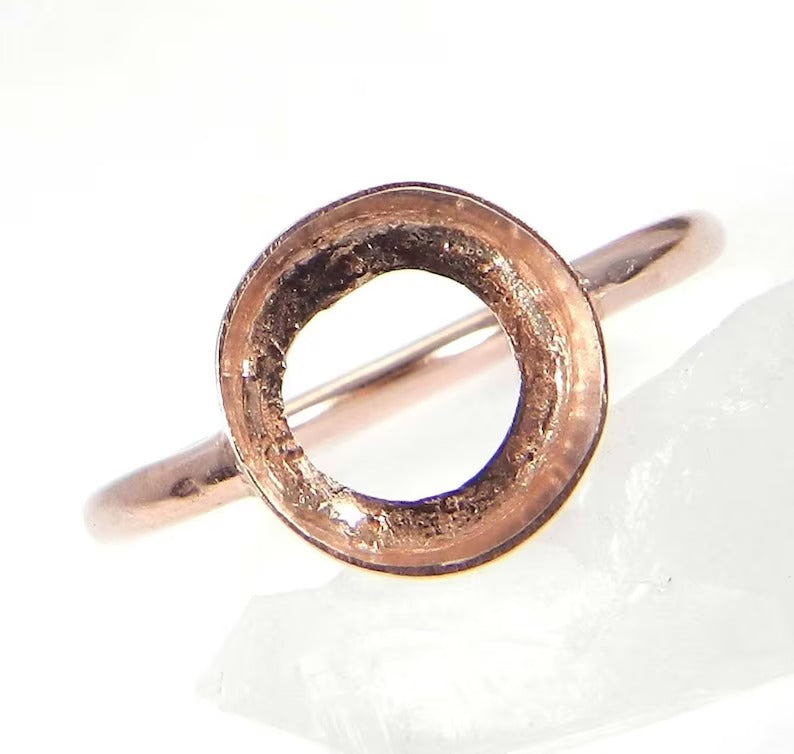 925 sterling silver rose gold plated round 3mm to 25mm stone bezel cup metal casting for ring collet setting