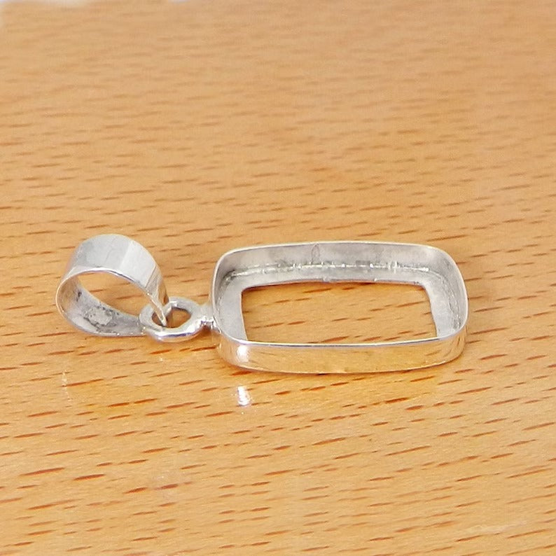 925 sterling silver rectangle cushion 6x4mm to 25x18mm stone bezel cup metal casting for pendant collet setting