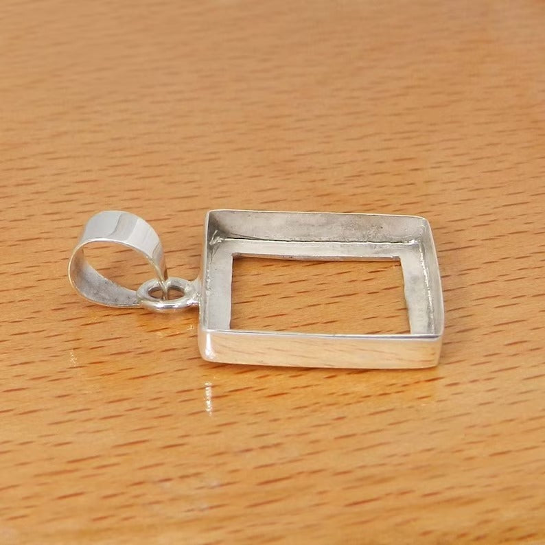 925 sterling silver square 3x3mm to 25x25mm stone bezel cup metal casting for pendant collet setting
