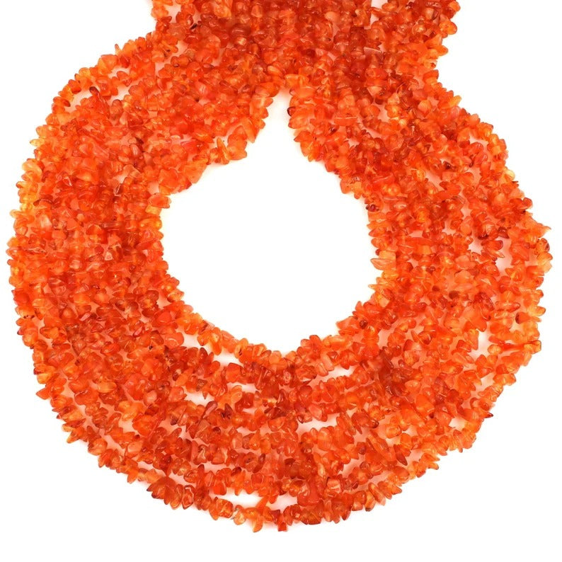 AAA Quality Chips Beads Strands, Orange Beads For Necklace Making Jewelry, Long 34 Inch Strands Beads, Uncut Uneven Beads For Bracelet Make