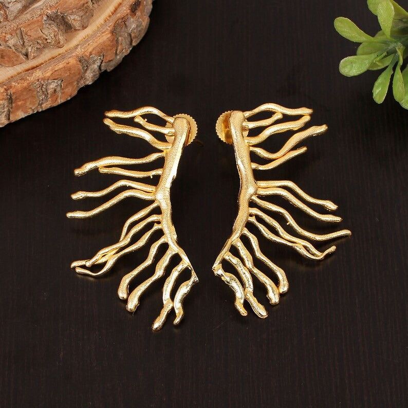 Gold Plated Brass Earrings