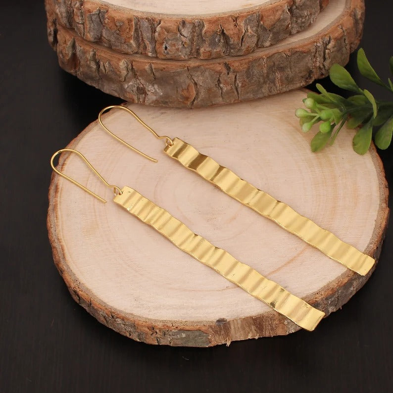 Plain Hammered Hanging Earrings