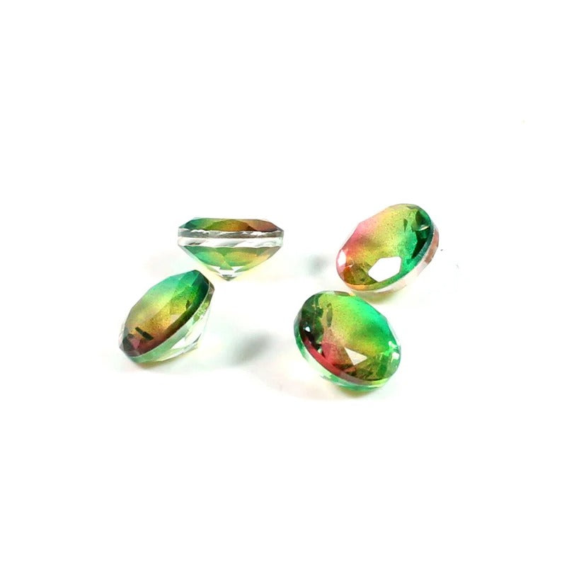 Bi-Tourmaline Quartz Round Shape Watermelon Color Faceted Gemstone