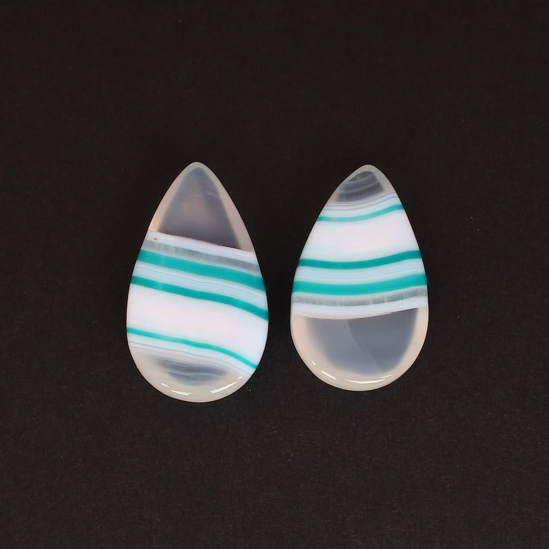 Agate 30X17 MM Loose Gemstone Pair Cabochon