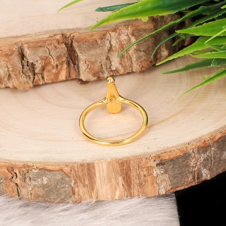 92.5 Sterling Silver Minimalist Carnelian Dainty Ring