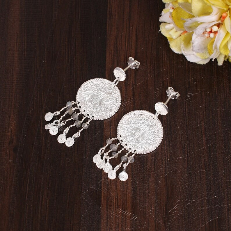 925 Sterling silver Labradorite Gemstone Earring