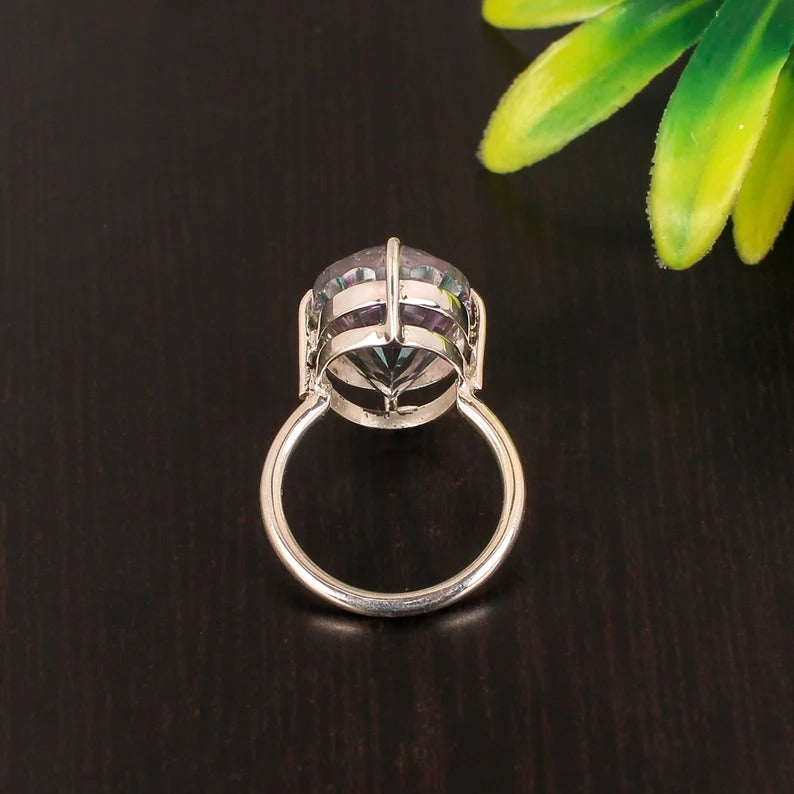 92.5 Sterling Silver Mystic Topaz Gemstone Ring