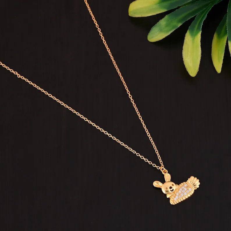 925 Silver Bunny Pendant Necklace