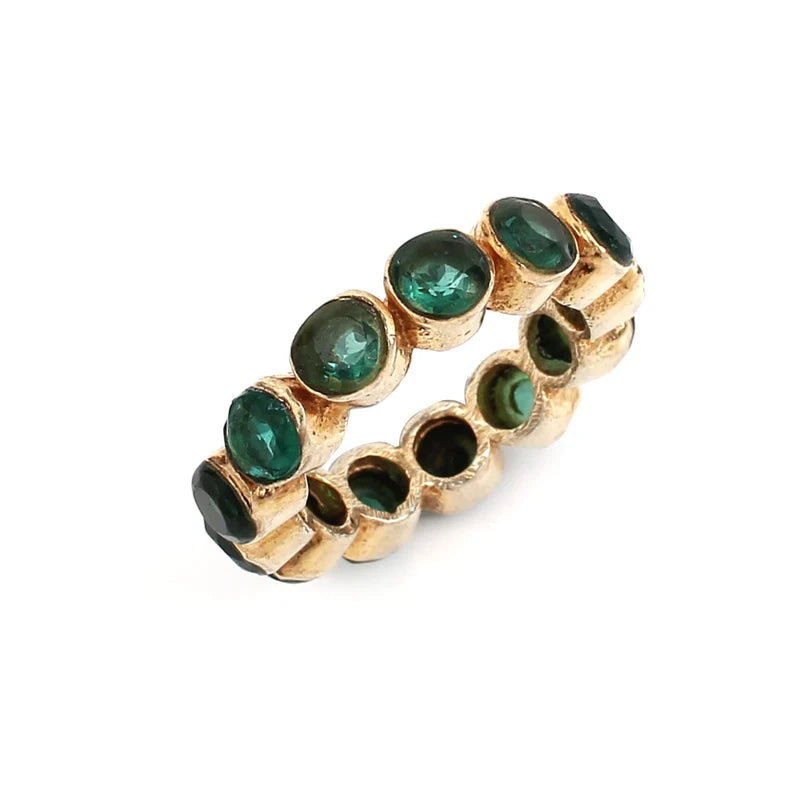 Green Amethyst Eternity Hydro Woman Ring