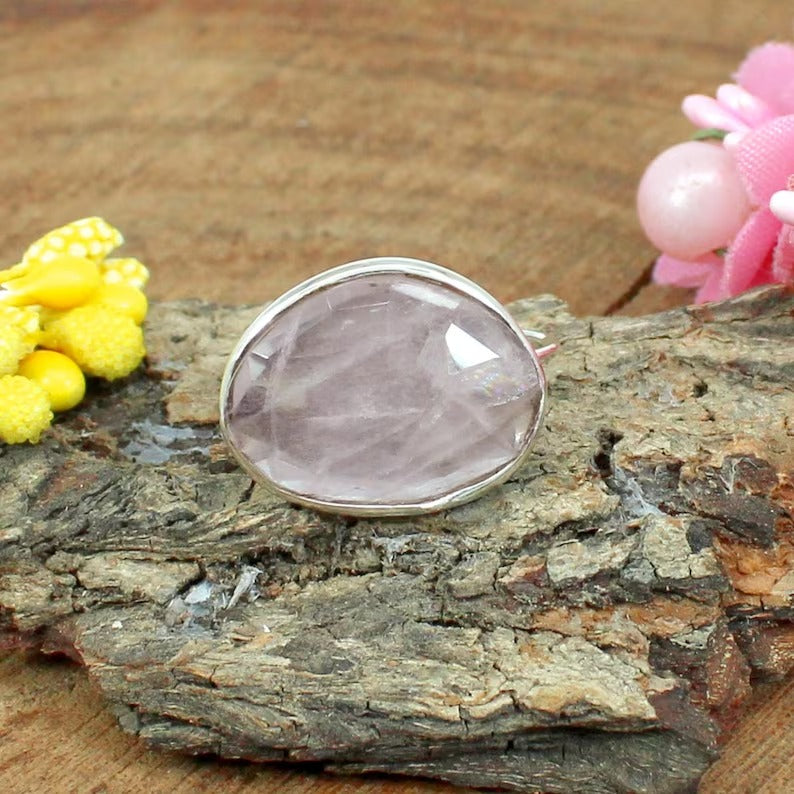 Rose Quartz Sterling Silver Ring