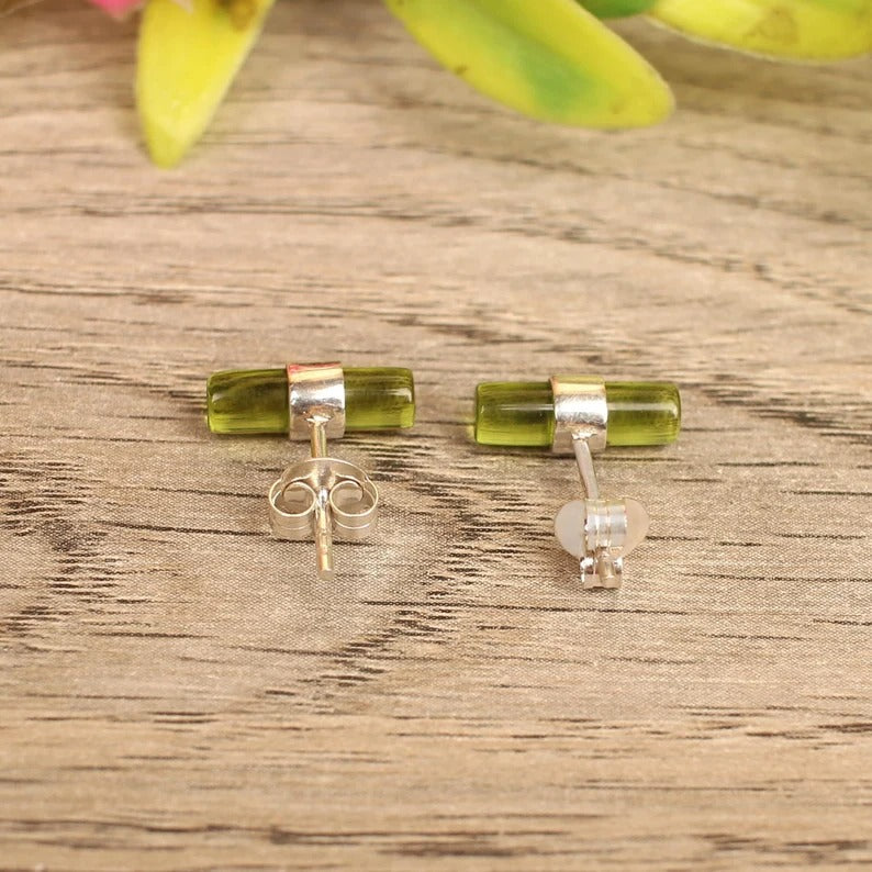 Peridot Hydro Sterling Silver Stud Earring