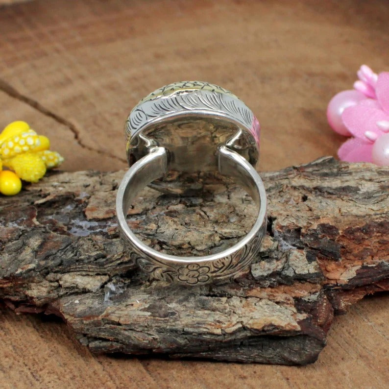 Natural Peridot 92.5 Sterling Silver Ring