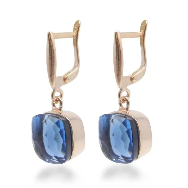 Lab-Created Blue Topaz Hydro Sterling Silver Earrings