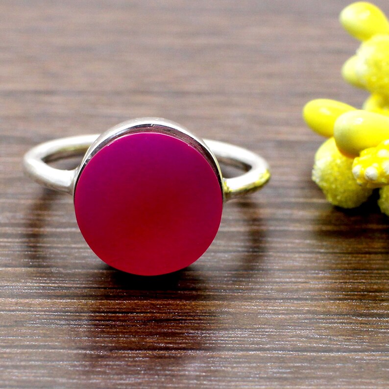 92.5 Sterling Silver Fuchsia Chalcedony Gemstone Jewelry Set