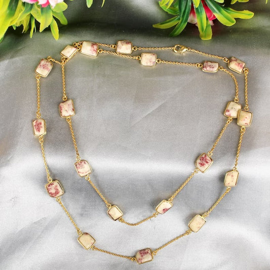 Cinnabar Gemstone Chain Necklace