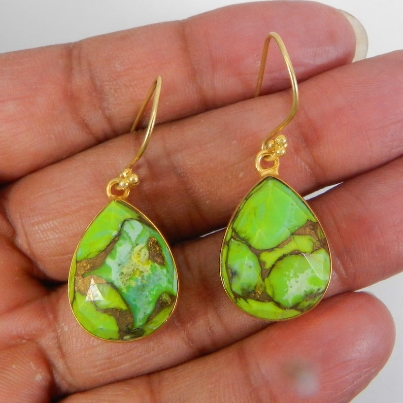 Green Mohave Turquoise Earrings