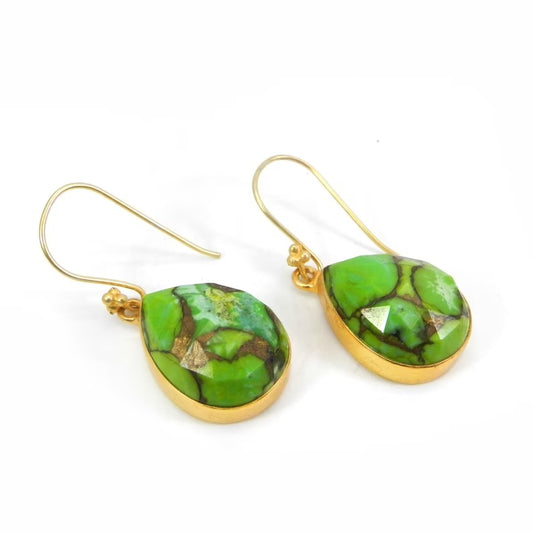 Green Mohave Turquoise Earrings