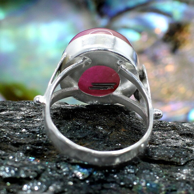 Pink Agate Gemstone Ring