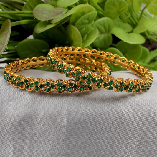 Green Cubic Zirconia Designer Women Bangle