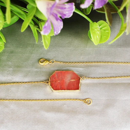 Cherry Crackle Gemstone Necklace