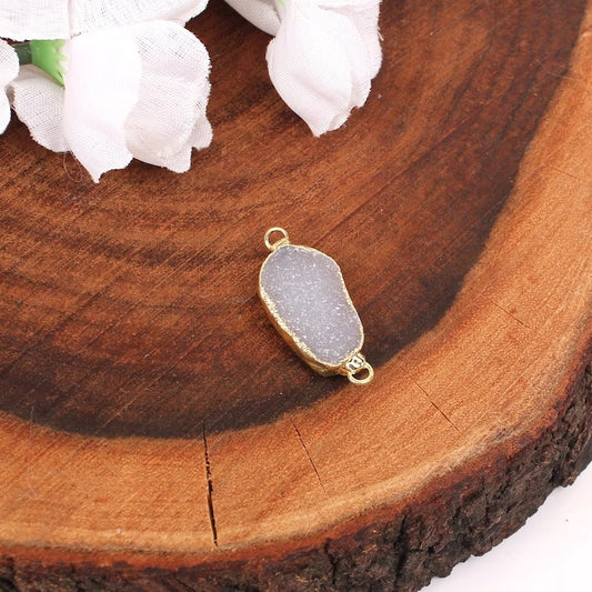 White Druzy Designer Handcrafted Electroplated