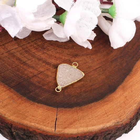 Cute Small Druzy Gold Charm Pendant