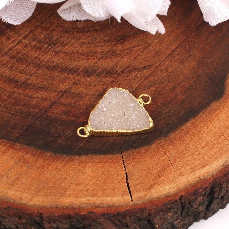 Cute Small Druzy Gold Charm Pendant