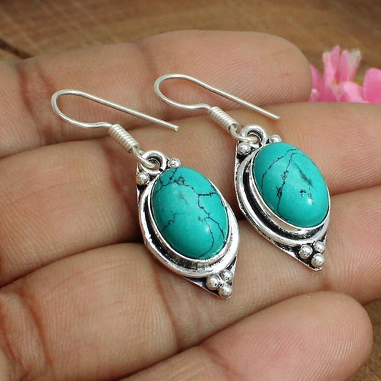 925 Sterling Silver Turquoise Earrings