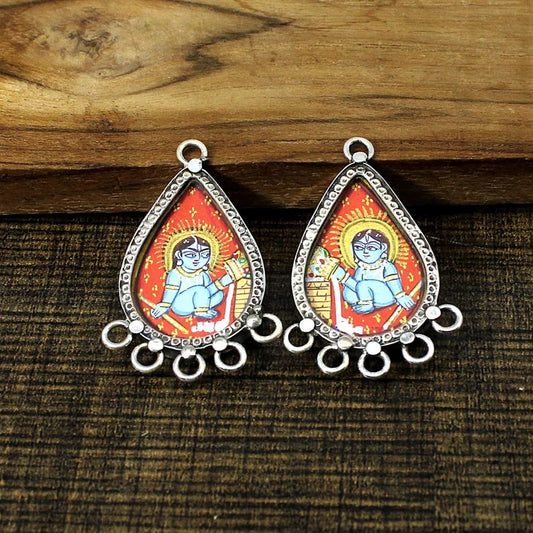 925 Sterling Silver Lord Krishna Pendant (connector)