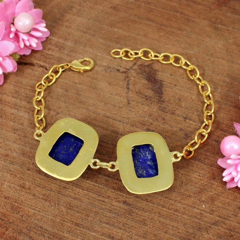 Lapis Lazuli Gold Plated Bracelet