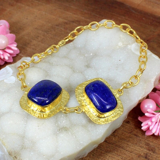 Lapis Lazuli Gold Plated Bracelet