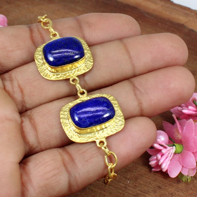 Lapis Lazuli Gold Plated Bracelet