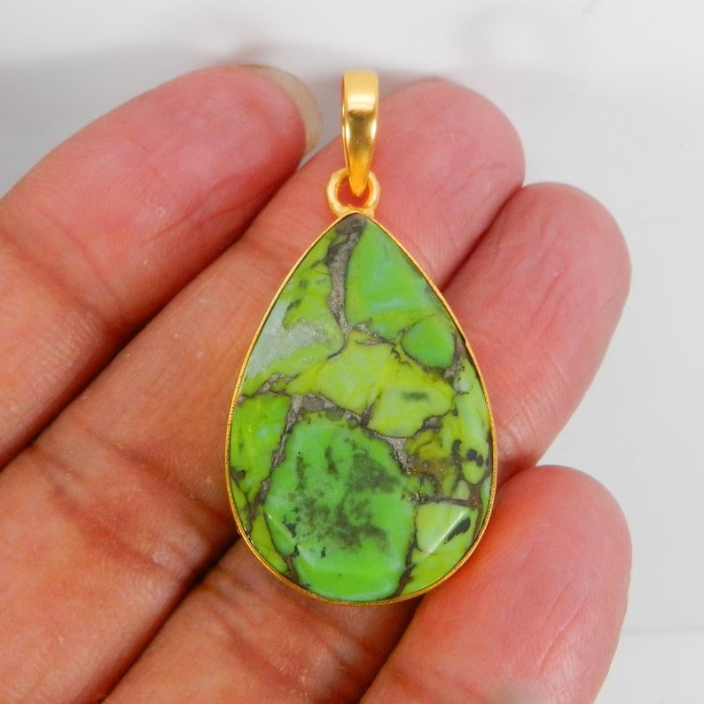 Pear Green Mohave Turquoise Pendant