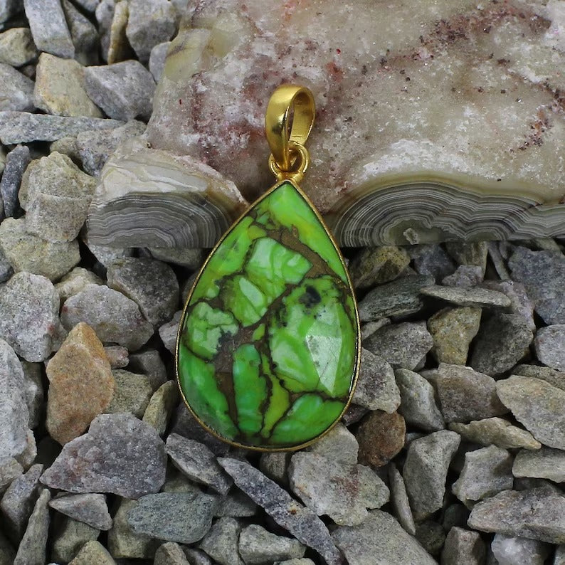 Pear Green Mohave Turquoise Pendant