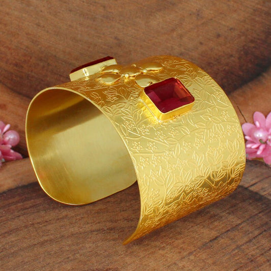 Pink Hydro Gold Plated Brass Bangle