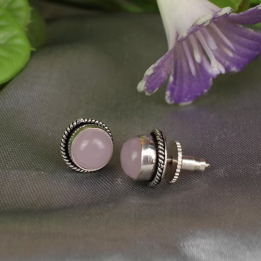 Rose Chalcedony Earrings