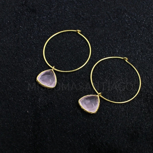 Rose Quartz Dangle Earrings