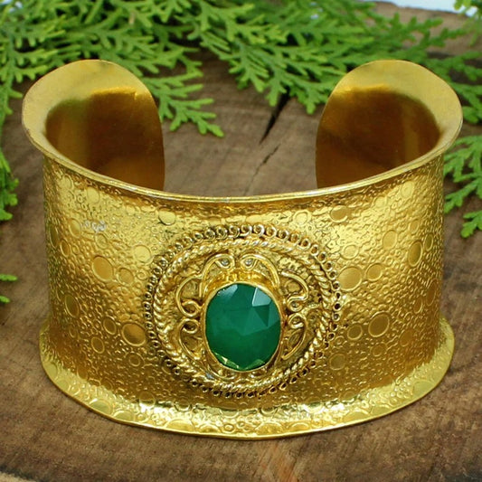 Green Onyx Gemstone Designer Bangle