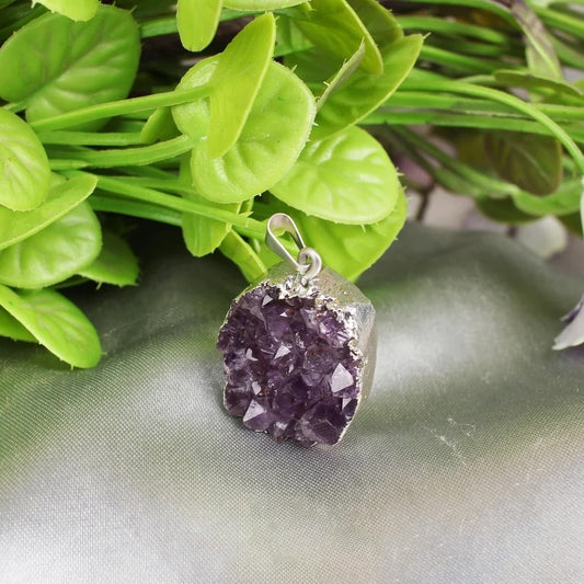 Amethyst Druzy Birthstone Gift Pendant