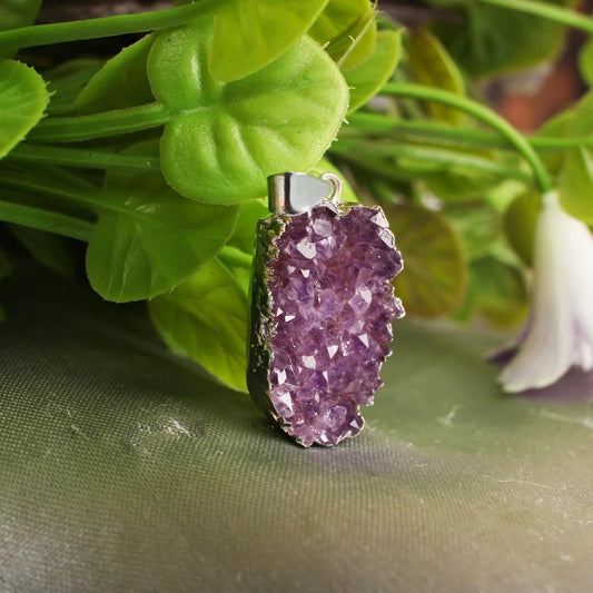 Purple Amethyst Druzy Pendant