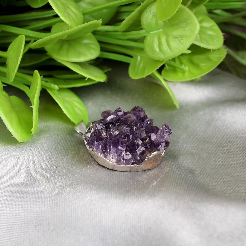 Purple Raw Amethyst Gemstone Pendant