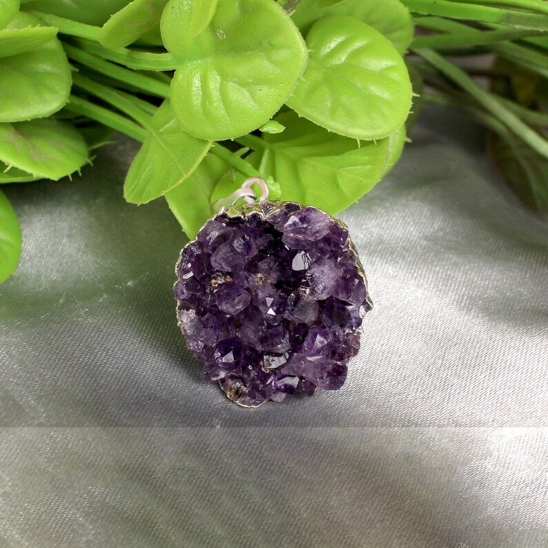 Purple Raw Amethyst Gemstone Pendant