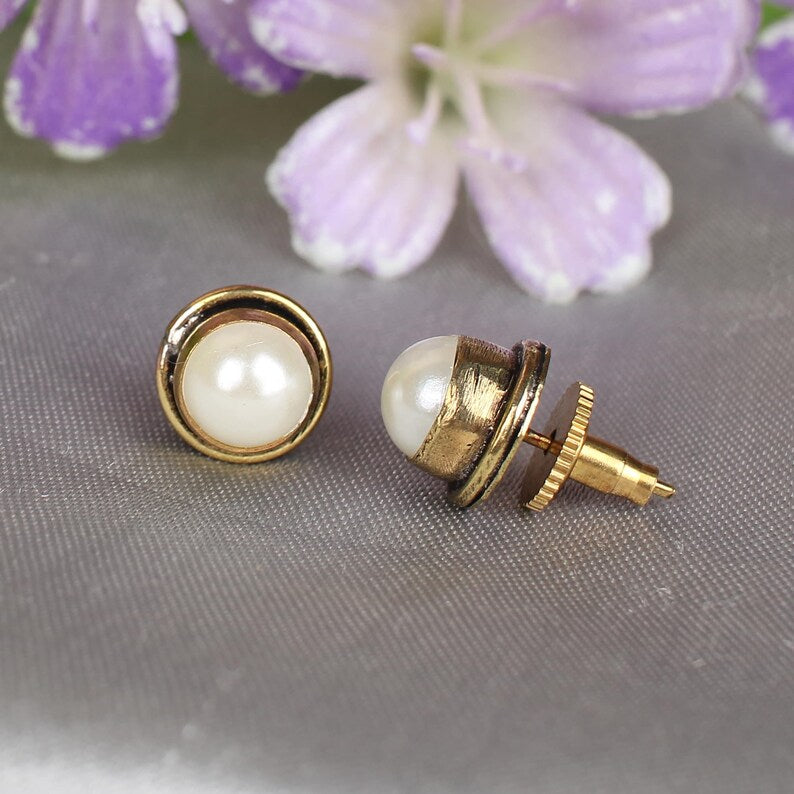 White Pearl Studs