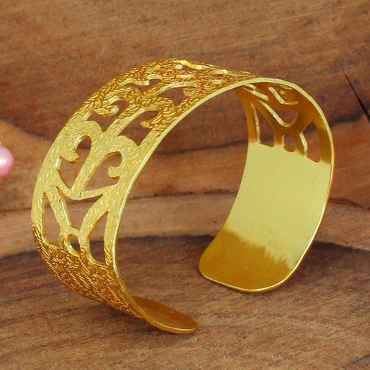 Gold Plated Filigree Cuff Bangle