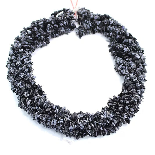 Snowflake Obsidian Chip Beads