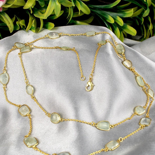 Natural Prehnite Gemstone Necklace