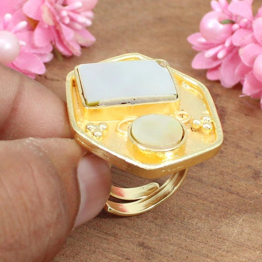 Mother Of Pearl Ring Adjustable Ring